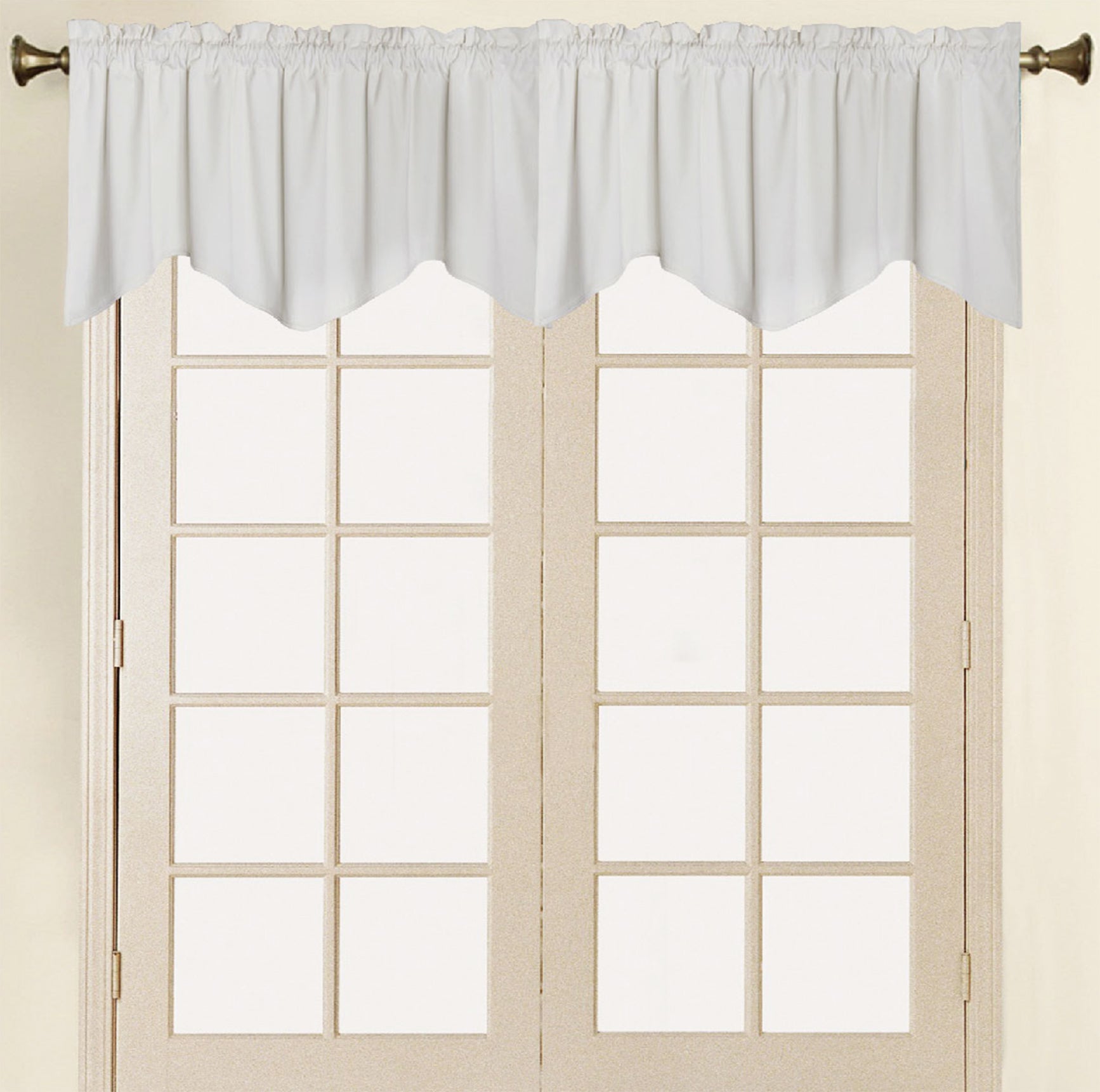 Vera Cruz Velvet Rod Pocket Valance - Valance 052x017 Ivory C41278- Marburn Curtains