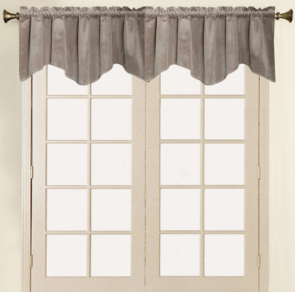 Vera Cruz Velvet Rod Pocket Valance - Valance 052x017 Taupe C41282- Marburn Curtains