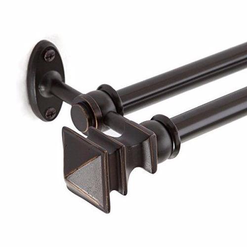 Arts & Crafts 5/8" Double Decorative Curtain Rod Set 36"-66"