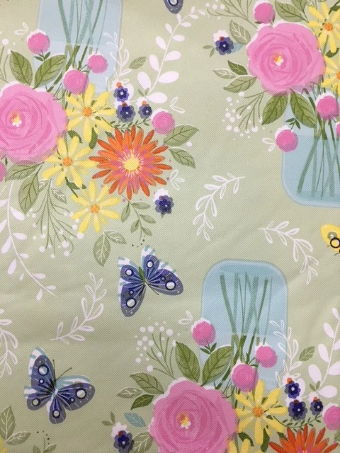 Blooms of Sunshine Vinyl Flannel Back Tablecloth