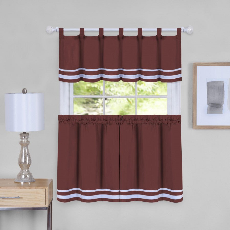 Dakota Tab Top Tier/Valance SET - 057x024   Burgundy C42218- Marburn Curtains