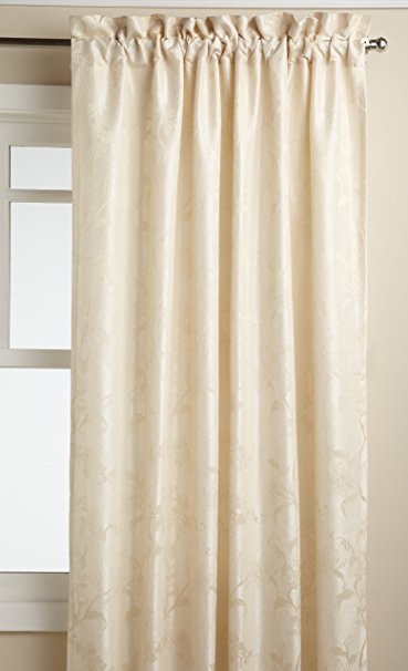 Floral Lustre Rod Pocket Panel /Waterfall Valance - Panel   052x063 Ivory C31987- Marburn Curtains