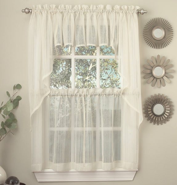 Harmony Sheer Rod Pocket Panel Collection - Swag 056x038 Ivory C28970- Marburn Curtains