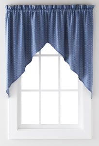Hopscotch Rod Pocket Swag Denim - - Marburn Curtains