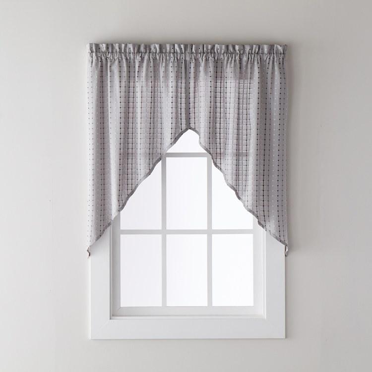 Hopscotch Rod Pocket Swag Gray - - Marburn Curtains