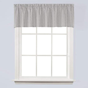 Hopscotch Rod Pocket Valance Gray - - Marburn Curtains