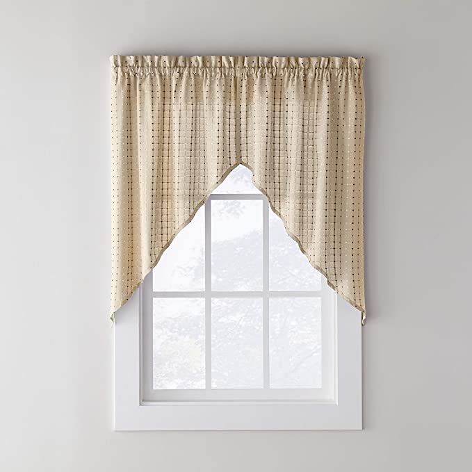 Hopscotch Rod Pocket Swag Neutral - - Marburn Curtains