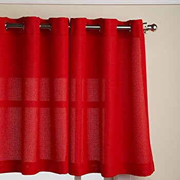 Jackson Grommet Tier/Valance - Tier  058x024 Red C22388- Marburn Curtains
