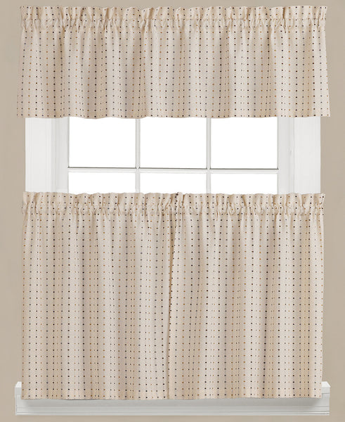 Hopscotch Woven Check Rod Pocket Tier / Valance - - Marburn Curtains