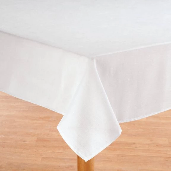 Oxford Stain Resistant Easy Care Fabric Tablecloth White