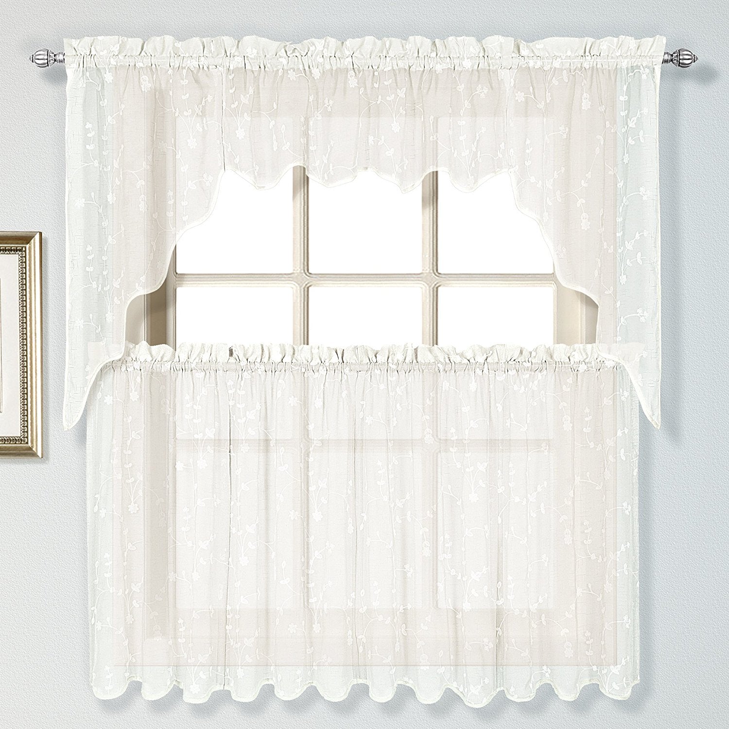 Savannah Rod Pocket Tier - 051x024 Oyster C25926- Marburn Curtains