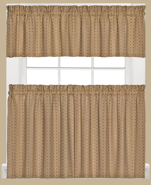 Hopscotch Woven Check Rod Pocket Tier / Valance - - Marburn Curtains